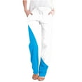 thumbnail image 1 of Ecqkame Wide Leg Pants Woman Loose Casual Breathable Elastic Waist Solid Color Flowy Drawstring Sweatpants Women Blue B XXL on Clearance, 1 of 4