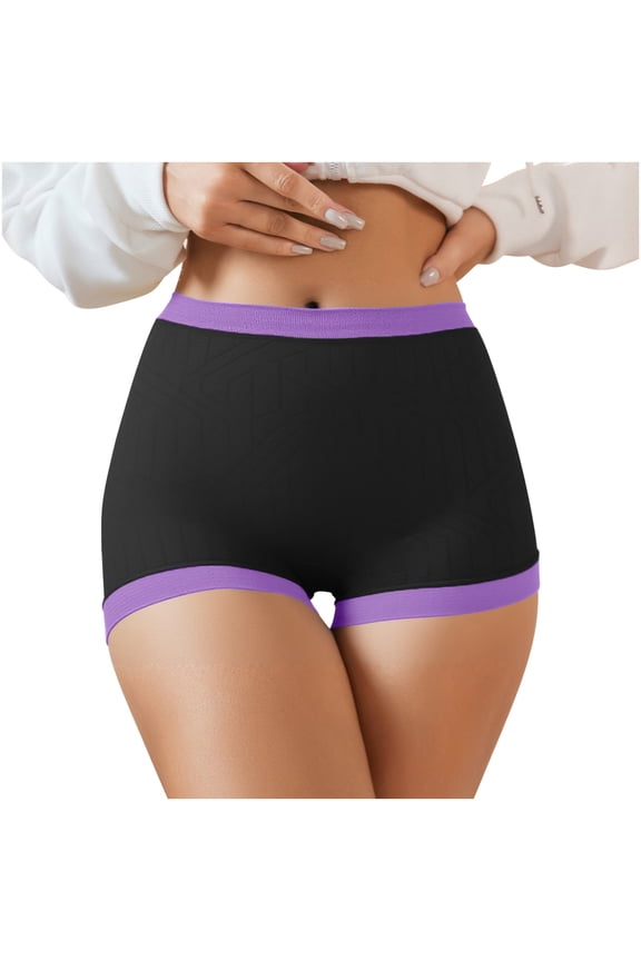 Women's Bike Underwear Shorts Yoga Bicycle Workout Tummy Control Running Fitness Active Breathable Shorts Purple S
