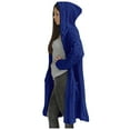 thumbnail image 1 of Ecqkame Women's Cardigan Cable Knit Sweaters With Hoodie Fashion Open Front Casual Long Sleeve Solid Warm Jacket With Pocket Dark Blue M, 1 of 6