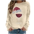 thumbnail image 1 of Ecqkame Women's Christmas Sweatshirts Christmas Tree Graphic Printed Pullover Tops Loose Casual Long Sleeved Sweatshirt Khaki XL, 1 of 4