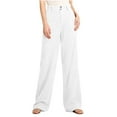thumbnail image 1 of Ecqkame Women's Corduroy Wide Leg Pants Casual Loose Solid Color High Waist Comfortable Long Pant with Pockets White XL, 1 of 8