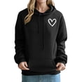 thumbnail image 1 of Ecqkame Women's Cute Printed Hoodies Off Shoulder Sleeves Long Sleeved Hooded Sweatshirts Lightweight Fashion Tops Black XXL, 1 of 3