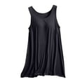 thumbnail image 1 of Ecqkame Women's Fashion Suspenders Nightgown Solid Color Sleeveless Thin Home Pajama Pleated Hem Loose Nightdress 01-Black XL, 1 of 9