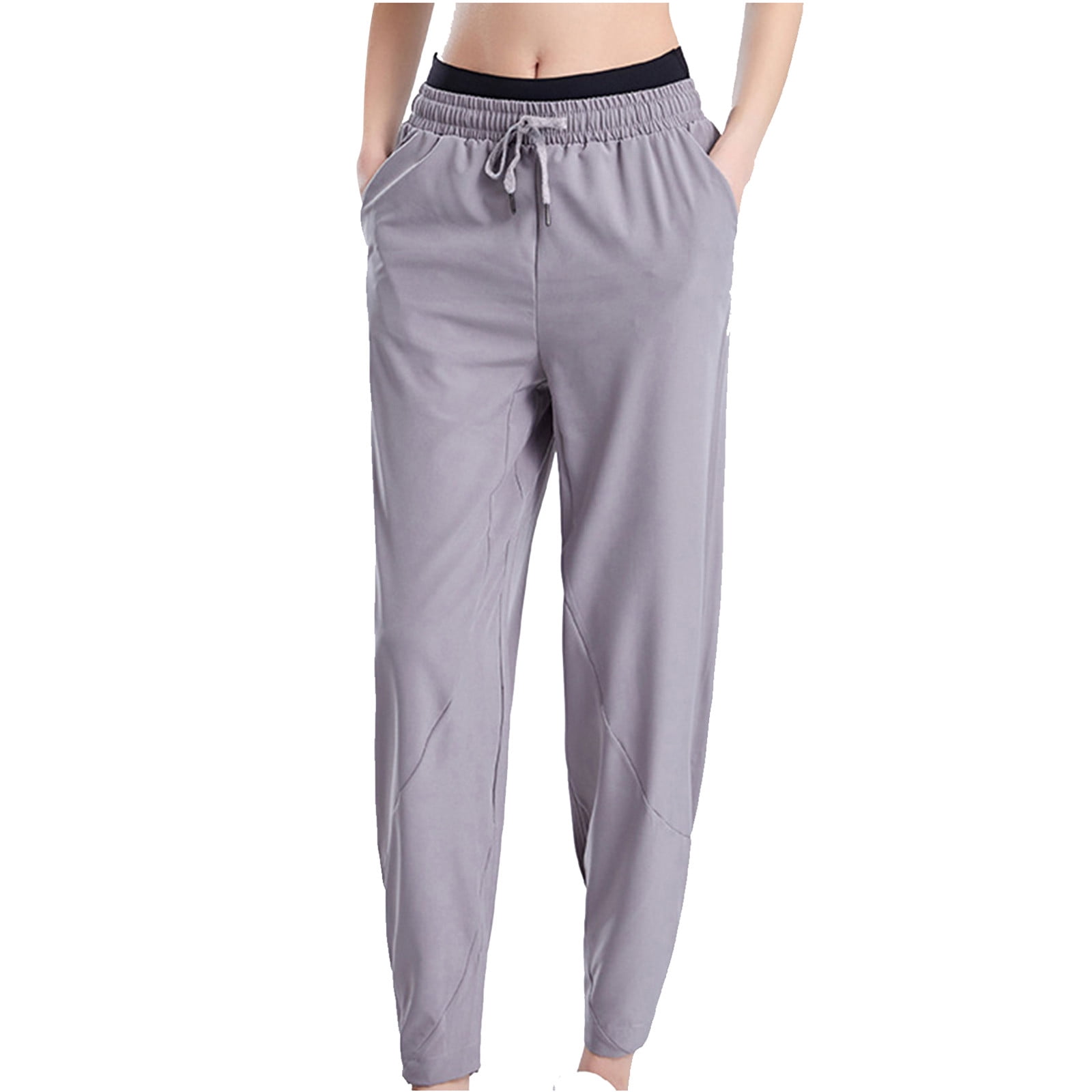Ecqkame Women's High Waisted Sweatpants Clearance Women's Sports Pants  Loose Straight Casual Bottom Wide Leg Pants Large Size Bundle Foot Running  Pants Gray M 