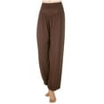 thumbnail image 1 of Ecqkame Women's High Waisted Sweatpants Clearance Women's Loose High Waist Wide Leg Pants Workout Out Leggings Casual Trousers Yoga Gym Pants Coffee XL, 1 of 5