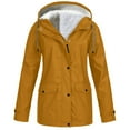 thumbnail image 1 of Ecqkame Women's Hooded Winter Warm Coat Outdoor Plus Size Mountain Windbreaker Hooded Raincoat Jacket Khaki L, 1 of 5