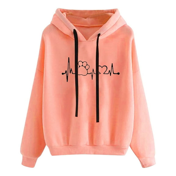 Ecqkame Women's Hoodies Oversized Sweatshirts Women's Winter Hoodie Sweatshirt Pullover Tops Long Sleeved Comfortable D XXL