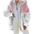 thumbnail image 1 of Ecqkame Women's Long Sleeve Full Zip Soft Warm Fleece Jacket Fashion Womens Warm Faux Coat Jacket Winter Zipper Long Sleeve Outerwear Pink M, 1 of 7