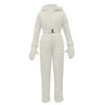 thumbnail image 1 of Ecqkame Women's Pullover Hoodies Jumpsuit Zipper Jacket Winter Fashion Casual Thick Hot Snowboard Skisuit Outdoor Sports Zipper Ski Suit White 4XL, 1 of 5