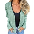 thumbnail image 1 of Ecqkame Women's Sequin Cardigan Open Front Long Sleeve Fully Lined Crew Neck Sparkly Casual Trendy Party Evening Outerwear Mint Green XL, 1 of 9