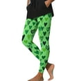 thumbnail image 1 of Ecqkame Women's Valentines Day Leggings Hearts Print Yoga Sports Fitness Pants Casual Hip Stretch Tight Pants Green XXL, 1 of 9