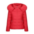 thumbnail image 1 of Ecqkame Women's Warm Winter Coat Hooded Puffer Jacket Women's Winter Cotton Jacket With Hood, Waist, And Plush To Overcome Outer Coat Red XXXL, 1 of 3