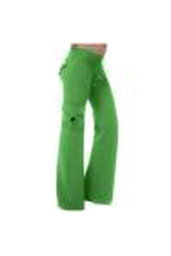 Women's Wide Leg Casual Long Pants Elastic High Waisted Loose Flared Trousers Solid Color Yoga Stretch Pant with Pocket Mint Green XXL