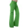 Ecqkame Women's Wide Leg Casual Long Pants Elastic High Waisted Loose Flared Trousers Solid Color Yoga Stretch Pant with Pocket Mint Green XXXXL