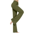 thumbnail image 1 of Ecqkame Women's Wide Leg Yoga Pants Fashion High Waist Breathable Workout Pants Casual Loose Gym Trousers with Pockets 02-Army Green M, 1 of 9