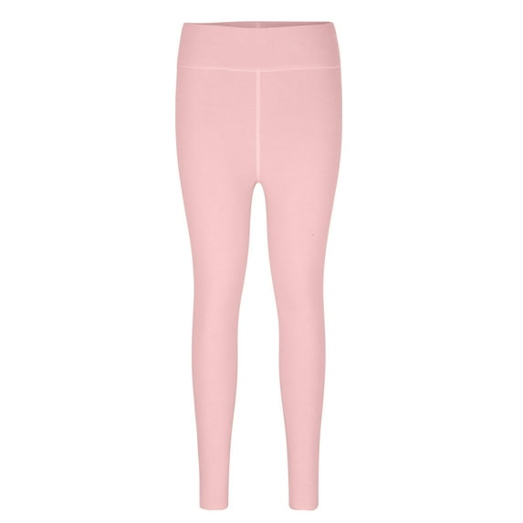 Ecqkame Women's Yoga Leggings Pants Winter Fleece Lined Solid Color Velvet Sports Lifting Buttocks Tight Abdominal Warm Pant Pink XL