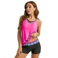thumbnail image 1 of Ecqkame Womens Athletic 2 Piece Tankini Swimsuits with Shorts Swim Tank Tops Plus Size Bathing Suits Pink XL on Clearance, 1 of 9