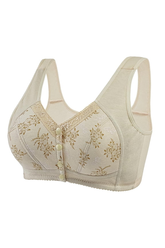 Womens Bras Plus Size Comfortable Lace Perspective Bra Wireless Everyday Seamless Bras Beige M
