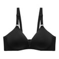 thumbnail image 1 of Ecqkame Womens Bras Soft Wireless Solid Color Lightly Hollow Out Plus Size Daisy Bras No Underwire Black 38, 1 of 3