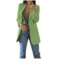 thumbnail image 1 of Ecqkame Womens Casual Work Office Open Front Blazer Jacket Solid Long Sleeve Office Coat Cardigans Jacket Tops with Pocketed Green S, 1 of 5