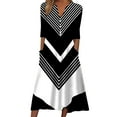 thumbnail image 1 of Ecqkame Womens Dresses Fashion Women Summer Printing Causal V-Neck Button Short Sleeve Vacation Pockets Dress Black S, 1 of 8