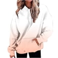 thumbnail image 1 of Ecqkame Womens Hoodies Casual Hooded Gradient Color Sweatshirt Long Sleeve Drawstring Tops with Pocket G-Orange S on Clearance, 1 of 4