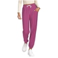 thumbnail image 1 of Ecqkame Womens Pajamas Pants Comfy Soft Lounge Home Wear Bottom Elastic Waist Casual Sleep Pant with Pockets Hot Pink L, 1 of 6