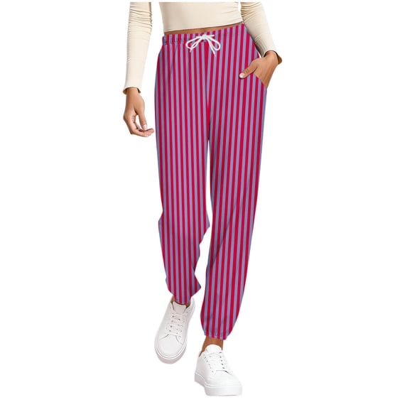 Ecqkame Womens Pajamas Pants Comfy Soft Lounge Home Wear Bottom Elastic Waist Casual Sleep Pant with Pockets Hot Pink L