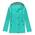 thumbnail image 1 of Ecqkame Womens Rain Jacket with Hood Casual Plus Size Jacket Outdoor Solid Windproof Lightweight Raincoat A-Navy S, 1 of 4