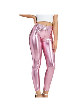 Plus Size Women Sexy Satin Shiny Glossy Opaque Leggings Wet Look Pants  Trousers