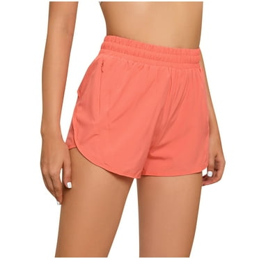 Ecqkame Womens Shorts Summer Solid Color Loose Casual Soft Comfy Breathable Gym Workout Shorts Womens Shorts Watermelon Red L on Clearance