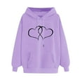 thumbnail image 1 of Ecqkame Womens Sweatshirts Loose Casual Long Sleeve Printed Comfortable Athletic Pullover Sweatshirt for Women Purple L, 1 of 4