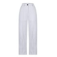 Ecqkame Work Pants Women Fashion Solid Color Elastic Waisted Breathable