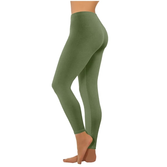 Ecqkame Yoga Pants Women Fashion Casual Solid Color High Waist Stretchy Jogging Running Pants Womens Pants Army Green M on Clearance