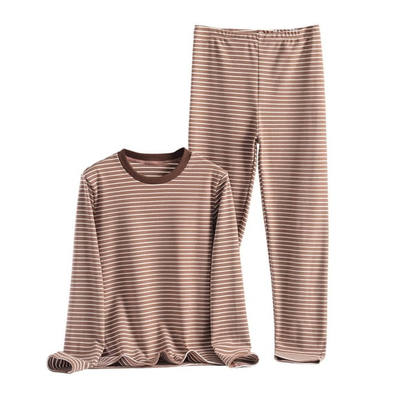 Ecqkame Women's Thermal Underwear Sets Lightweight Soft Fleece Lined Solid Color Base Layer Warm and Velvet Pajamas Set Khaki XXXXL