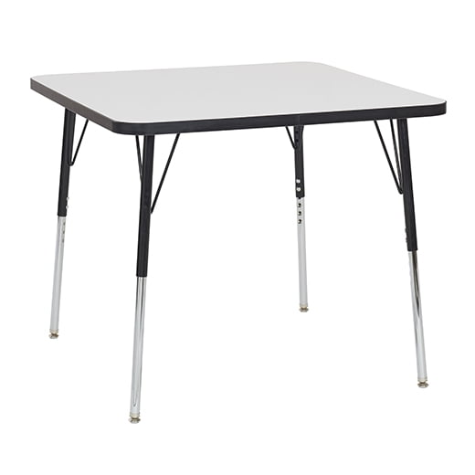 36in x 36in Square Dry-Erase Thermo-Fused Adjustable Activity Table Black/Black - Toddler Ball