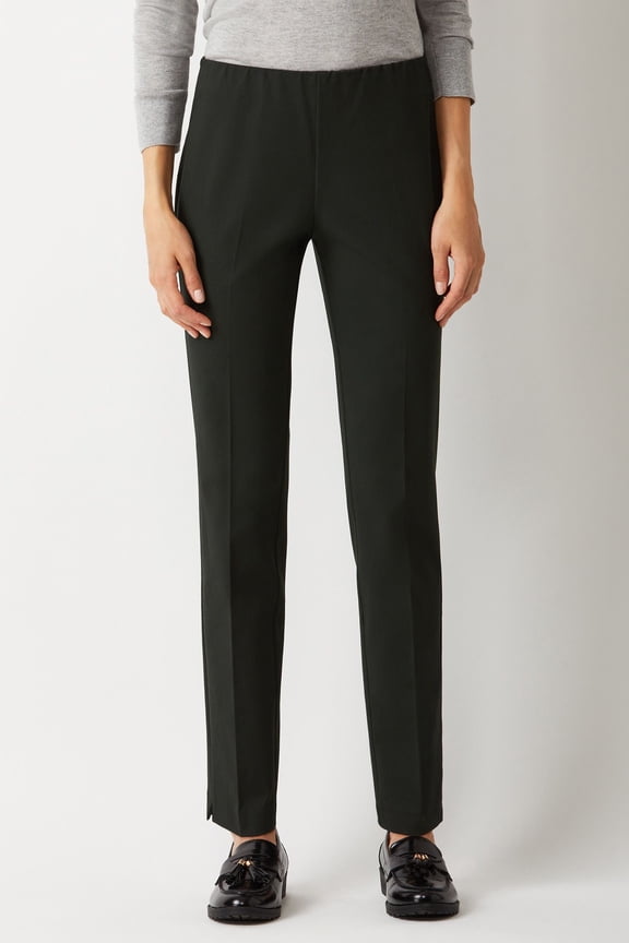 Designs Mid Waist Solid Stretch Crepe Pant-FOREST / S