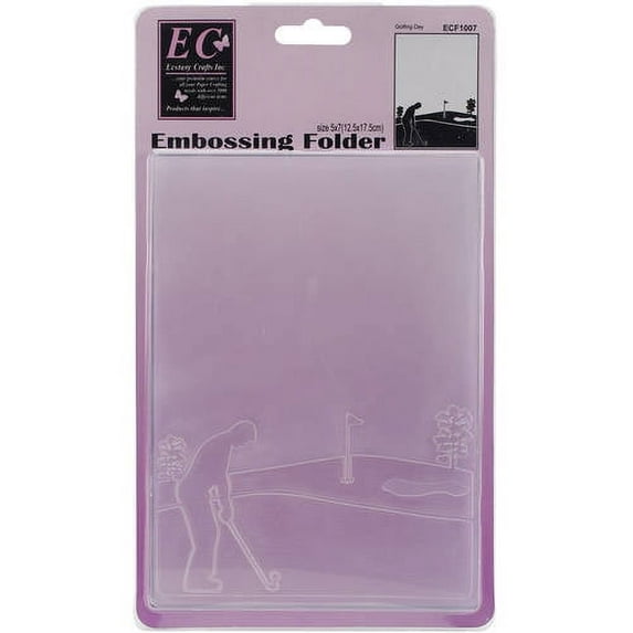 Ecstasy Crafts Embossing Folder 5"X7"-Golfing Day, Pk 2, Ecstasy Crafts