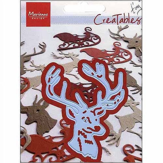 Ecstasy Crafts Marianne Design Creatables Dies, 2.5 by 3-Inch, Reindeer Head Multi-Colored