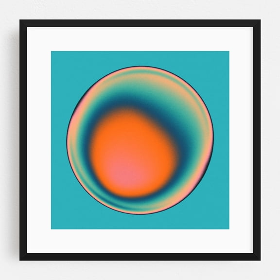 Ectoplasm (41) - Digital Art Abstract Psychedelic Modern Art Geometric Surrealism Minimalist Retro Black Framed Wall Art Print 10 x 10 inches