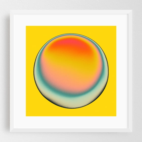 Ectoplasm (48) - Digital Art Abstract Modern Art Geometric Minimalist Psychedelic Surrealism Pop Art White Framed Wall Art Print 20 x 20 inches