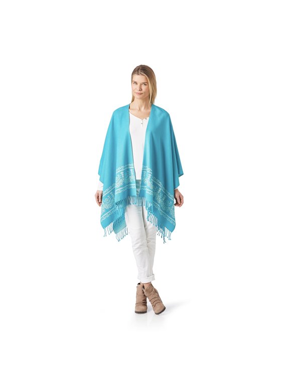 Shawl, Luxury Shawl for Women, Wrap Women's Aqua Shawl