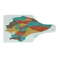 thumbnail image 1 of Ecuador Cutting Board, Colored Cities High Detailed Isometric Map of Republic of Ecuador Illustration, Decorative Tempered Glass Cutting and Serving Board, in 3 Sizes, by Ambesonne, 1 of 2