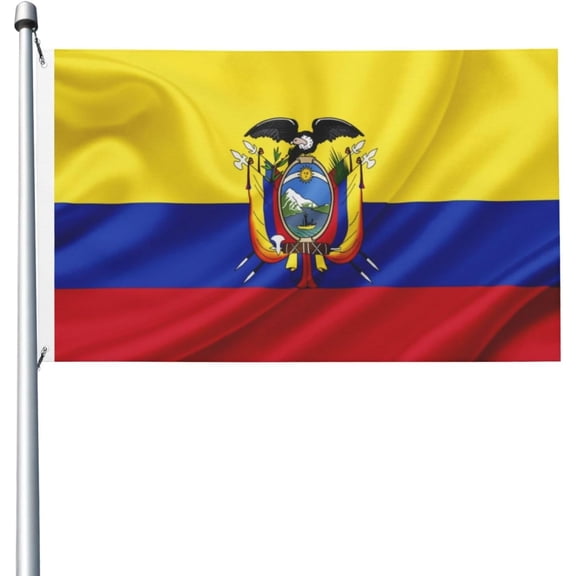 Ecuador Flag 3x5 Outdoor Double Sided Flag Banner For Outside With 2 Brass Grommets Patio Lawn Decor Flags