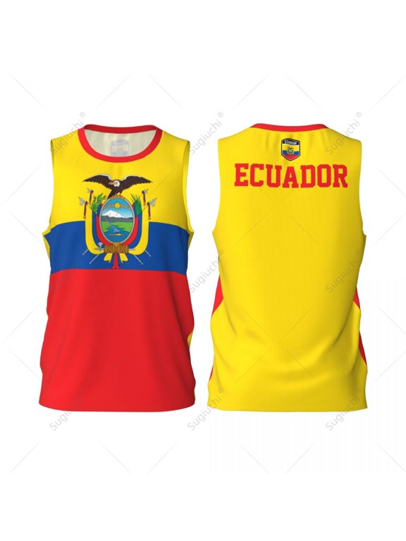 Ecuador Flag Men Basketball Sports Jersey Running Fitness Multifunction Sleeveless tshirt Exclusive Custom Name Nunber