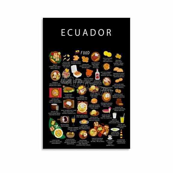 Ecuador Food Poster South American Cuisine Kitchen Wall Art Canvas Painting for Living Room Bedroom Decor
