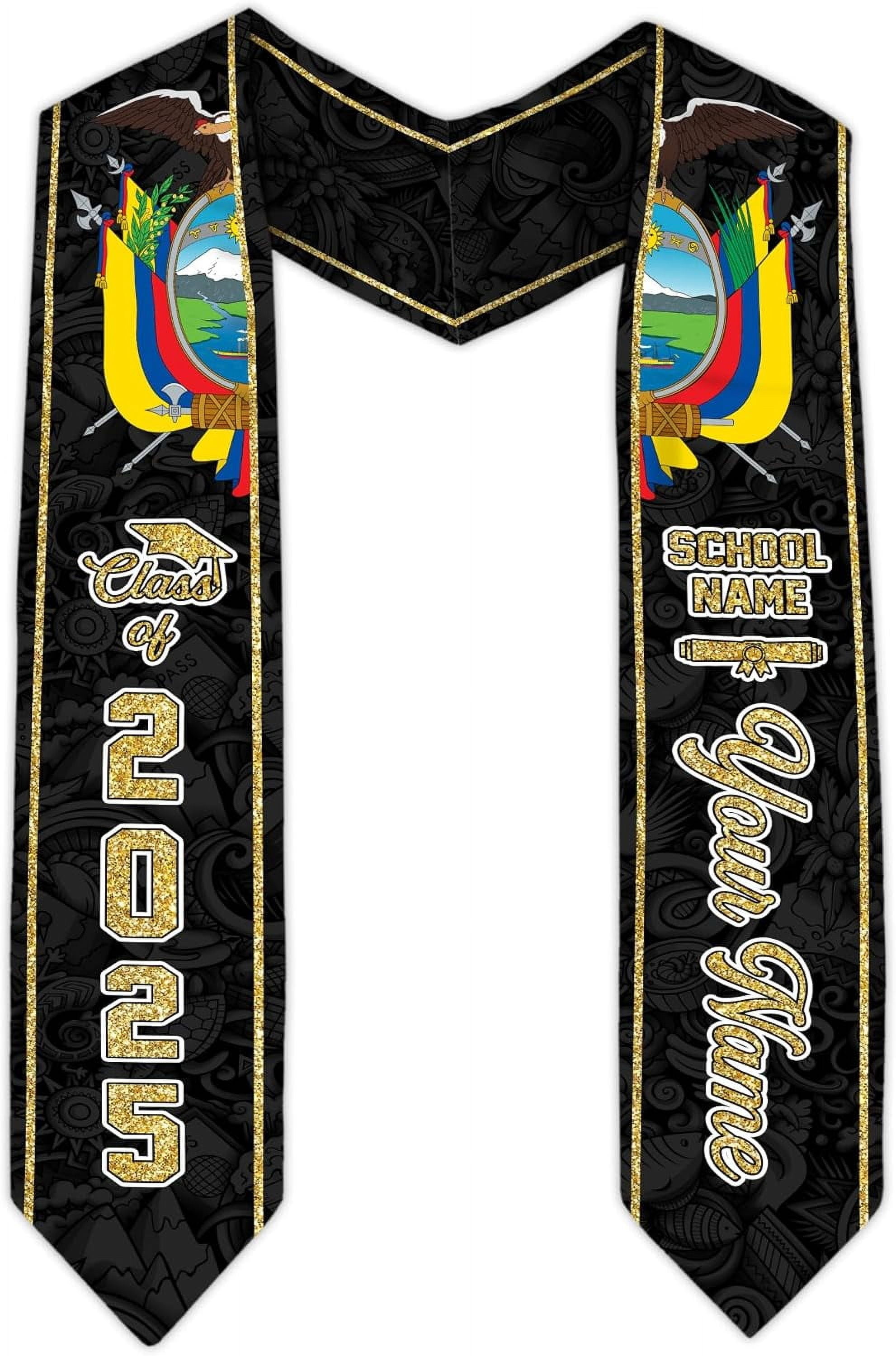 Ecuador Graduation Stole, Ecuadorians American Flag Graduation Sash ...