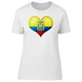 thumbnail image 1 of Ecuador Heart Flag Doodle T-Shirt Women -Image by Shutterstock, Female Large, 1 of 4