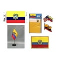 thumbnail image 1 of Ecuador Heritage Flag Pack - Includes a Ecuadorean 3x5' Flag, Vinyl Flag Decal, One Single & One Double Friendship Flag Lapel Pin, Miniature Desk Flag with Stand & One Iron-On Flag Patch, 1 of 1