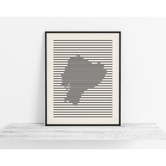 Ecuador Line Map Minimal Wall Art Decor Unframed Paper Print
